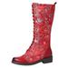 NECHOLOGY Knee High Peep Toe Boots for Women Motorcycle Boots Boots Boots Knee High Boots for Women with Heel Peep Toe Red 7.5