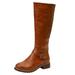 Thigh High Boots Cowgirl Cowboy Boots Wide Fit Low Heel Zip Round Toe Faux Leather Retro Walking Classic Boots Western Shoes Motorcycle Combat Boots Sale Clearance US Size 4 5 6 7 8 9