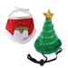 Pnellth 2Pcs/Set Cats Hat Neckerchief Christmas Series Pattern Dress-up Skin Friendly Pet Cosplay Christmas Cap Bib Kit for Pet Photo Props