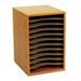 Safco Wood Vertical Desktop Sorter 11 Sections 10 5/8 x 11 7/8 x 16 Medium Oak