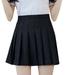 Mrat Skirt Casual Mini Short Skirt Ladies Fashion High Waist Pleated Mini Skirt Slim Waist Casual Tennis Skirt Vintage Skirts for Female