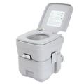 Portable Toilet-5.3 Gallon 20L Flush Outdoor Indoor Travel Camping for Car Boat Caravan Campsite Hospital Gray
