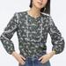 J. Crew Tops | J Crew Liberty Green Floral 100% Cotton Poplin Long Sleeve Ruffle Peasant Blouse | Color: Green/Pink | Size: Xxxs