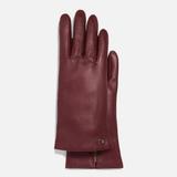 Coach Accessories | Coach Sculpted Signature Leather "Tech" Gloves In Cherry Wine, Sizes 7 & 8 | Color: Red | Size: Various