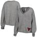 "Women's Lusso Gray Chicago Bulls Scarletts Lantern Sleeve Tri-Blend V-Neck Pullover Sweater"