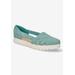 Extra Wide Width Women's Bugsy Flat by Easy Street in Turquoise (Size 7 WW)