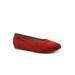 Wide Width Women's Selma Balled Flat by SoftWalk in Red Nubuck (Size 11 W)