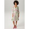Tunikakleid ANISTON CASUAL, Damen, Gr. 48, N-Gr, bunt (jade, fuchsia, pink, weiß, apfelgrün, grün, rosa, hellbraun), Web, Obermaterial: 100% Viskose, geblümt, bedruckt, modisch, lässig geschnitten kniefrei, V-Ausschnitt, 3/4-Ärmel Volant, Kleider,...