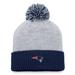 Women's Fanatics Branded Heather Gray New England Patriots Ash Cuffed Knit Hat with Pom