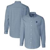 Men's Cutter & Buck Navy Georgetown Hoyas Easy Care Stretch Gingham Long Sleeve Button-Down Shirt
