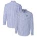 Men's Cutter & Buck Royal Kansas Jayhawks Easy Care Stretch Gingham Long Sleeve Button-Down Shirt