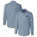 Men's Cutter & Buck Navy Old Dominion Monarchs Easy Care Stretch Gingham Long Sleeve Button-Down Shirt