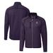 Men's Cutter & Buck Heather Purple Northwestern Wildcats Mainsail Sweater-Knit Full-Zip Jacket