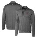 Men's Cutter & Buck Steel Alabama Crimson Tide Heathered Vault Stealth Quarter-Zip Pullover Top