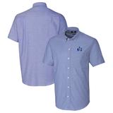 Men's Cutter & Buck Powder Blue Air Force Falcons Vault Stretch Oxford Short Sleeve Button-Down Shirt