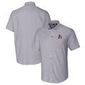 Men's Cutter & Buck Charcoal Arkansas Razorbacks Vault Stretch Oxford Short Sleeve Button-Down Shirt