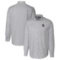 Men's Cutter & Buck Charcoal Delaware Fightin' Blue Hens Vault Stretch Oxford Stripe Long Sleeve Button-Down Shirt