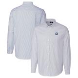 Men's Cutter & Buck Light Blue Georgetown Hoyas Vault Stretch Oxford Stripe Long Sleeve Button-Down Shirt
