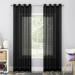 No. 918 Calypso Voile Sheer Grommet Curtain Panel 59 x84 Black