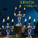 Halloween Candle Holder 3Pack Skull Candle Holder Flameless Triple LED Light Holiday Prop Candlestick for Halloween Home Party Haunted House Decoration Themed Bar or Hotel Decor