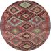 Ahgly Company Indoor Round Contemporary Sage Green Area Rugs 8 Round