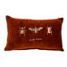 Nassau Collection 20 Orange and Gold Embroidered Rectangular Throw Pillow