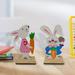 Natural Rabbit Figurine Cartoon Density Board Creative Easter Bunny Centerpiece Party Supplies Pink Density board