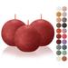 BOLSIUS Delicate Red Ball Candles 3 x 3 Inch Set of 3 - Unscented Christmas decor Candles - Slow Burning 24 Hour