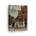 Smile Art Design View of Houses in Delft The Little Street Johannes Vermeer Classic Art Canvas Print Fine Art Oil Painting Reproduction Canvas Wall Art Home Decor Ready to Hang Made in the USA 28x19