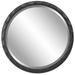 Modern Round Wall Mirror in Rubbed Aged Black with Subtle Silver Undertones Beveled Frame 38 inches W X 38 inches H Bailey Street Home 208-Bel-4661011