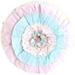Cozy Line Home Fashions Pink Blue Ruffle Lace Stripe Floral Flower Print Cotton Round Decorative Throw Pillow (Pink/Blue Decor Pillow -1pc)
