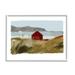 Stupell Industries Lakeside Rural Red House Distant Mountain View Painting White Framed Art Print Wall Art Design by J. Weiss