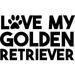 Love My Golden Retriever Paw Print Animals Dogs Wall Decals for Walls Peel and Stick wall art murals Black Small 8 Inch