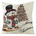 Jikolililili Christmas Flax Soft Pillowcase Sofa Waist Throw Pad Cover Home Decoration 2022 Standard Bed Pillow Cases Clearance