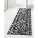 Rugs.com Oregon Collection Rug â€“ 12 Ft Runner Black And White Low-Pile Rug Perfect For Hallways Entryways