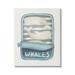 Stupell Industries Tuna Can Design Whimsical Whales Sea Life Illustration 16 x 20 Design by Leah Straatsma