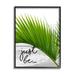 Stupell Industries Just Be Soothing Green Palm Seaside Ocean Shore Graphic Art Black Framed Art Print Wall Art Design by J. Weiss