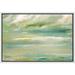 wall26 Framed Canvas Print Wall Art Teal Green & White Seascape with Clouds Nature Wilderness Watercolor Modern Art Rustic Scenic Dramatic Multicolor for Living Room Bedroom Office - 24 x