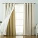 Best Home Fashion Mix & Match Tulle Sheer Lace Blackout Curtain - Set of 4