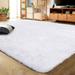 Lochas Luxury Fluffy Rug Ultra Soft Shag Carpet for Bedroom Living Room Big Area Rugs 5 X8 White