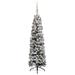 The Holiday Aisle® Slim Artificial Pre-lit Christmas Tree w/ Ball Set Xmas Decoration, Steel in Green/Orange | 94.5" x 24" | Wayfair