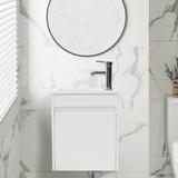 Ebern Designs Kulwinder 16" Wall-Mounted Single Bathroom Vanity Set Wood/Plastic in White | 17.72 H x 16.14 W x 13 D in | Wayfair