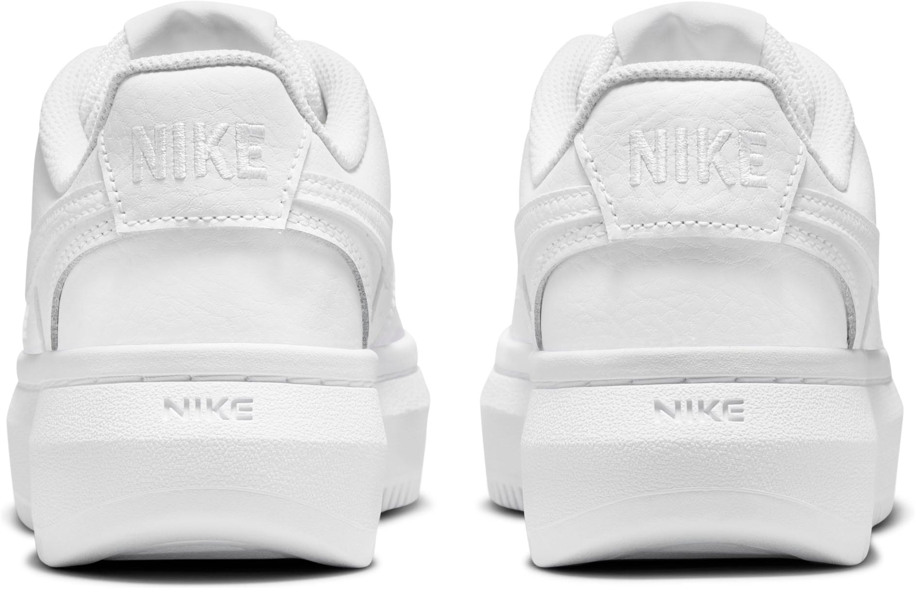 Sneaker NIKE SPORTSWEAR "Court Vision Alta", Gr. 36,5, weiß (weiß, weiß, weiß), Leder, Schuhe, Design auf den Spuren des Air Force 1