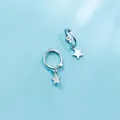 MloLiAcc-Boucles d'oreilles créoles étoile en argent regardé 925 pour femme piercing d'oreille
