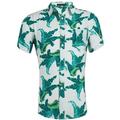 YUHAOTIN Mens Short Sleeve Shirts Button Down Plaid Hawaii Short Sleeved Shirt Casual and Fashionable Shirt Hawaii Short Sleeved Shirt Beach Outfits for Men White