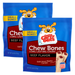 Canine Carry Outs Long Lasting Beef Flavor Chew Bones Delicious Meaty Center Dog Treats Food Snacks for Small Dogs 2.8 oz - Pack of 2