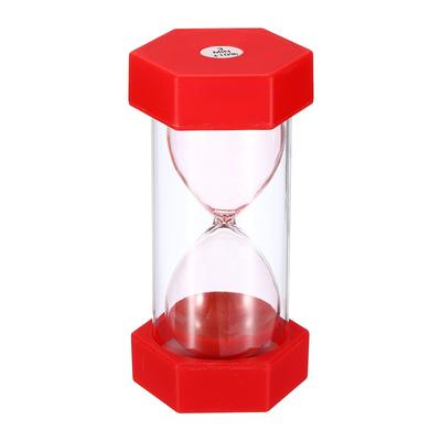 3 Minute Sand Timer, Hexagon Small Sandy Clock, Count Down Sand Glass Red
