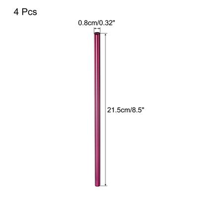 Reusable Metal Straw 4pcs, 8.5" Stainless Steel Drinking Straws