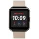 iConnect By Timex Classic Square Smartwatch with Heart Rate & Two-Way Bluetooth Calling 40mm - Gunmetal with Beige Strap