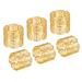 Metal Napkin Rings, 6pcs Hollow Napkin Ring Holder Set, Gold Tone - Gold Tone - 39mm